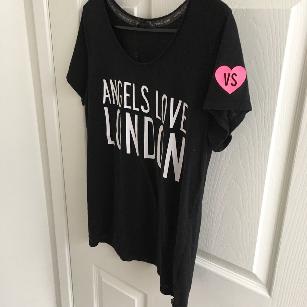 Victoria’s Secret VS black tee Angels London Heart